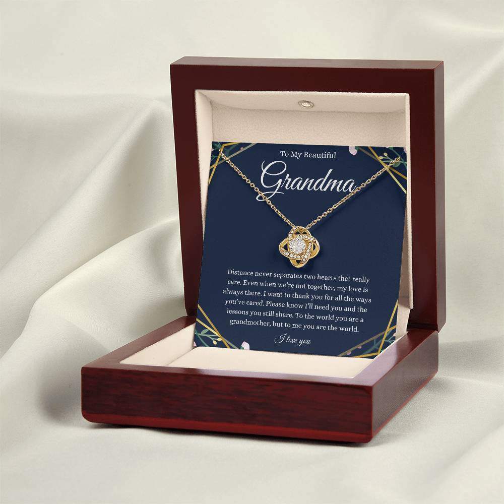 To My Beautiful Grandma Love Knot Necklace