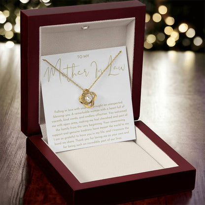 Mother In Law Gift (Falling In Love With Your Son) Love Knot Necklace - Heartfelt Collection