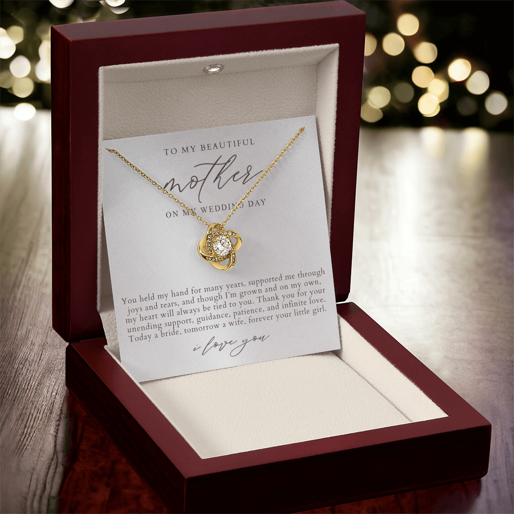 Mother Of The Bride Love Knot Necklace | Elegant Pearlescence