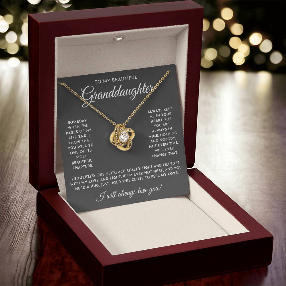 To My Beautiful Granddaughter - Love Knot Necklace