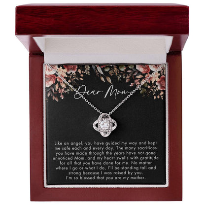 Like an Angel Burgundy Floral Mom Necklace