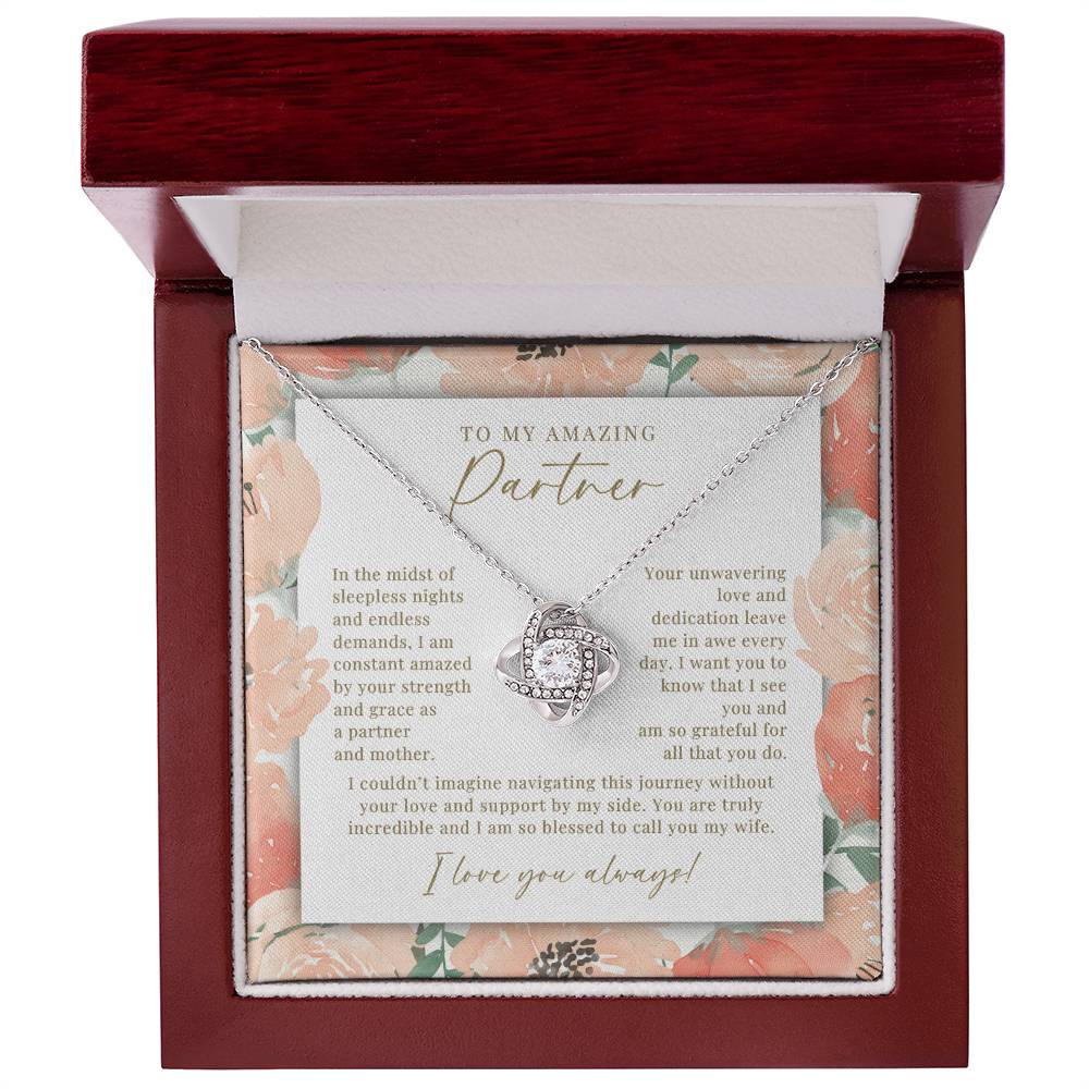 Peach Floral Partner & Mother Necklace