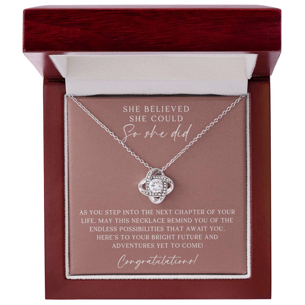 Rose Gold She Believed She Could Graduation Necklace