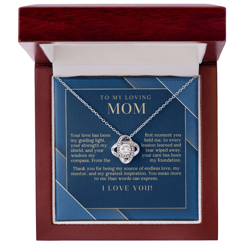 Navy and Gold Endless Love Mom Necklace