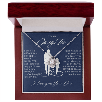 To My Daughter From Dad - Love Knot Necklace