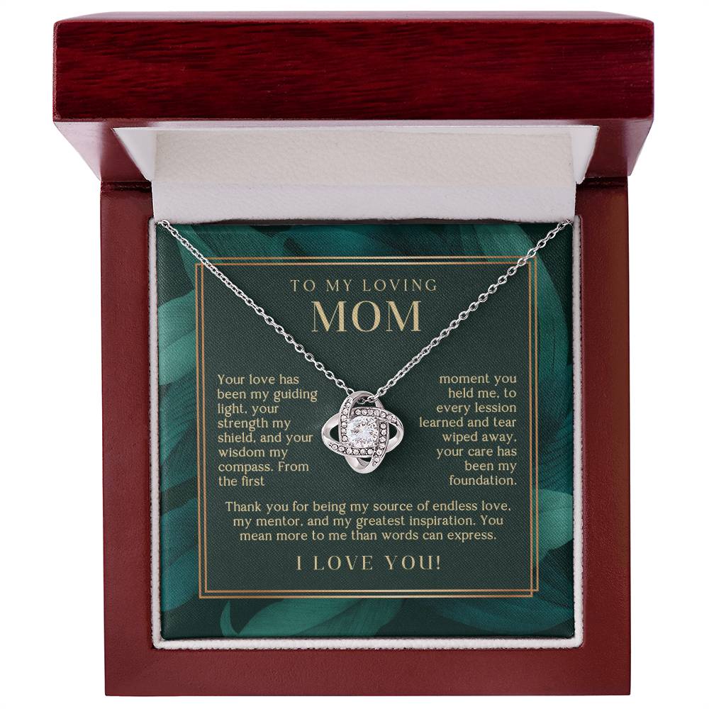 Deep Greenery Endless Love Mom Necklace