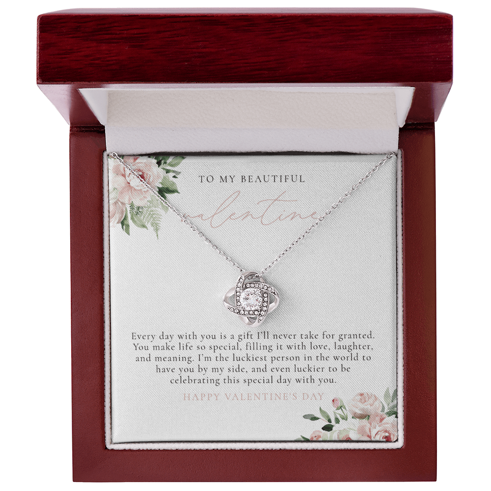 Blush Floral To My Valentine - Valentine's Day Necklace