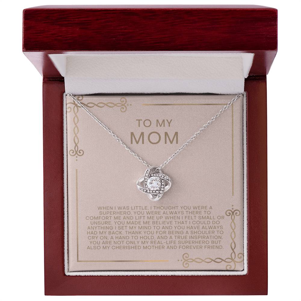 Blush and Gold Superhero Mom Necklace