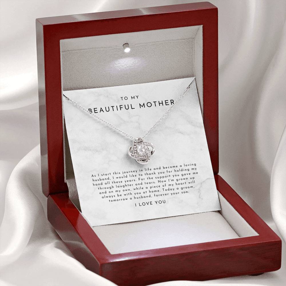 Mother Of The Groom Gift From Son (As I Start This Journey) Love Knot Necklace