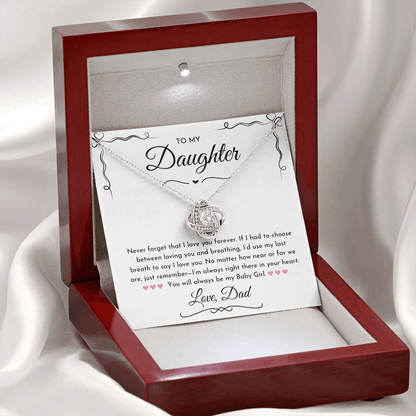 To My Daughter (Never Forget) Love Knot Necklace