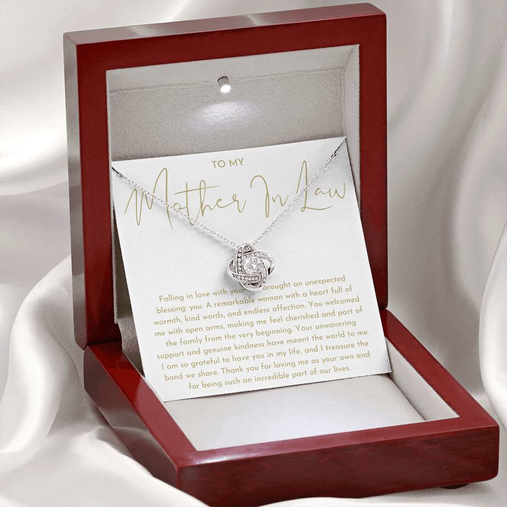 Mother In Law Gift (Falling In Love With Your Son) Love Knot Necklace - Heartfelt Collection