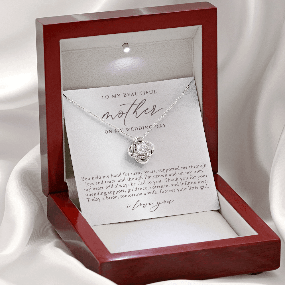 Mother Of The Bride Love Knot Necklace | Elegant Pearlescence