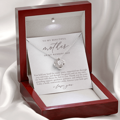 Mother Of The Bride Love Knot Necklace | Elegant Pearlescence