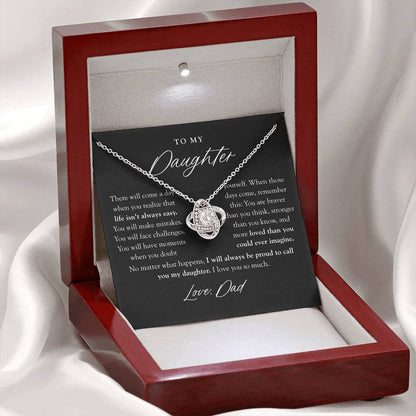 To My Daughter Necklace | Braver Than You Think Matte Black