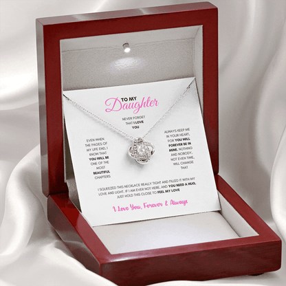 To My Daughter (Pages Of My Life) Love Knot Necklace