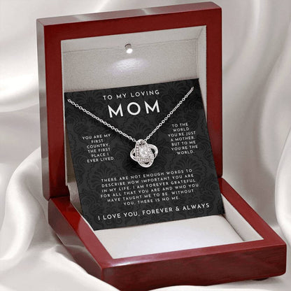 To My Loving Mom Love Knot Necklace