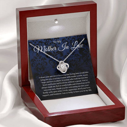 Mother In Law Gift (I Chose Your Son) Love Knot Necklace - Blue Lace Collection