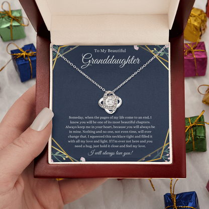To My Granddaughter - Love Knot Necklace
