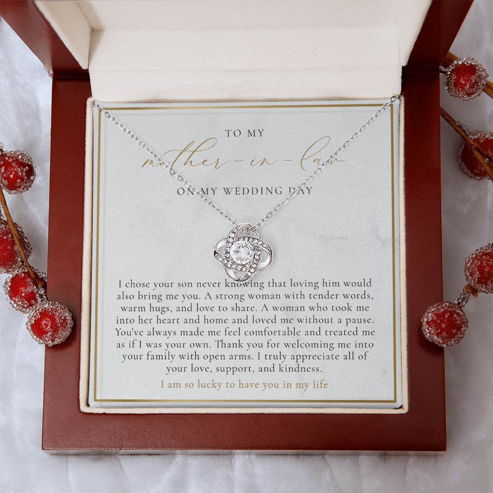 Mother In Law Wedding Gift - Love Knot Necklace