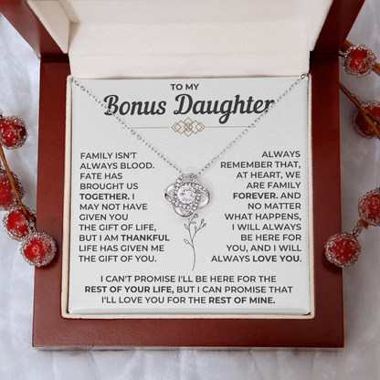 To My Bonus Daughter - Love Knot Necklace