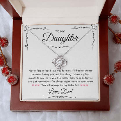 To My Daughter (Never Forget) Love Knot Necklace