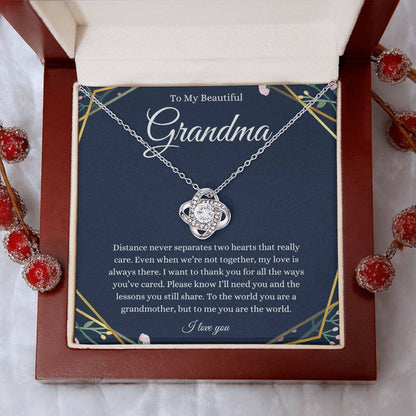 To My Beautiful Grandma Love Knot Necklace