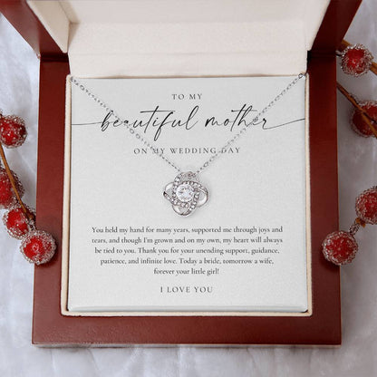 Mother Of The Bride Gift (You Held My Hand) Love Knot Necklace