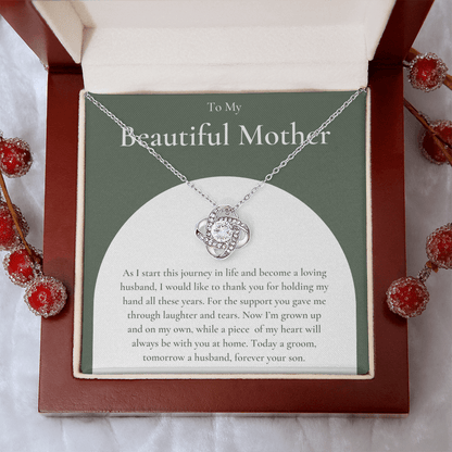 Mother Of The Groom Gift From Son - Love Knot Necklace