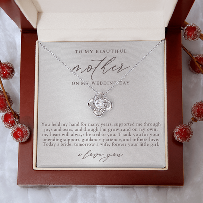 Mother Of The Bride Love Knot Necklace | Elegant Pearlescence