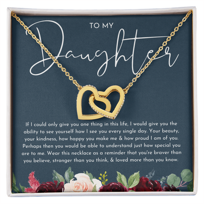 To My Daughter Floral Heart Necklace
