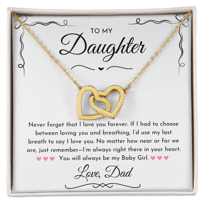 To My Daughter Hearts Necklace From Dad
