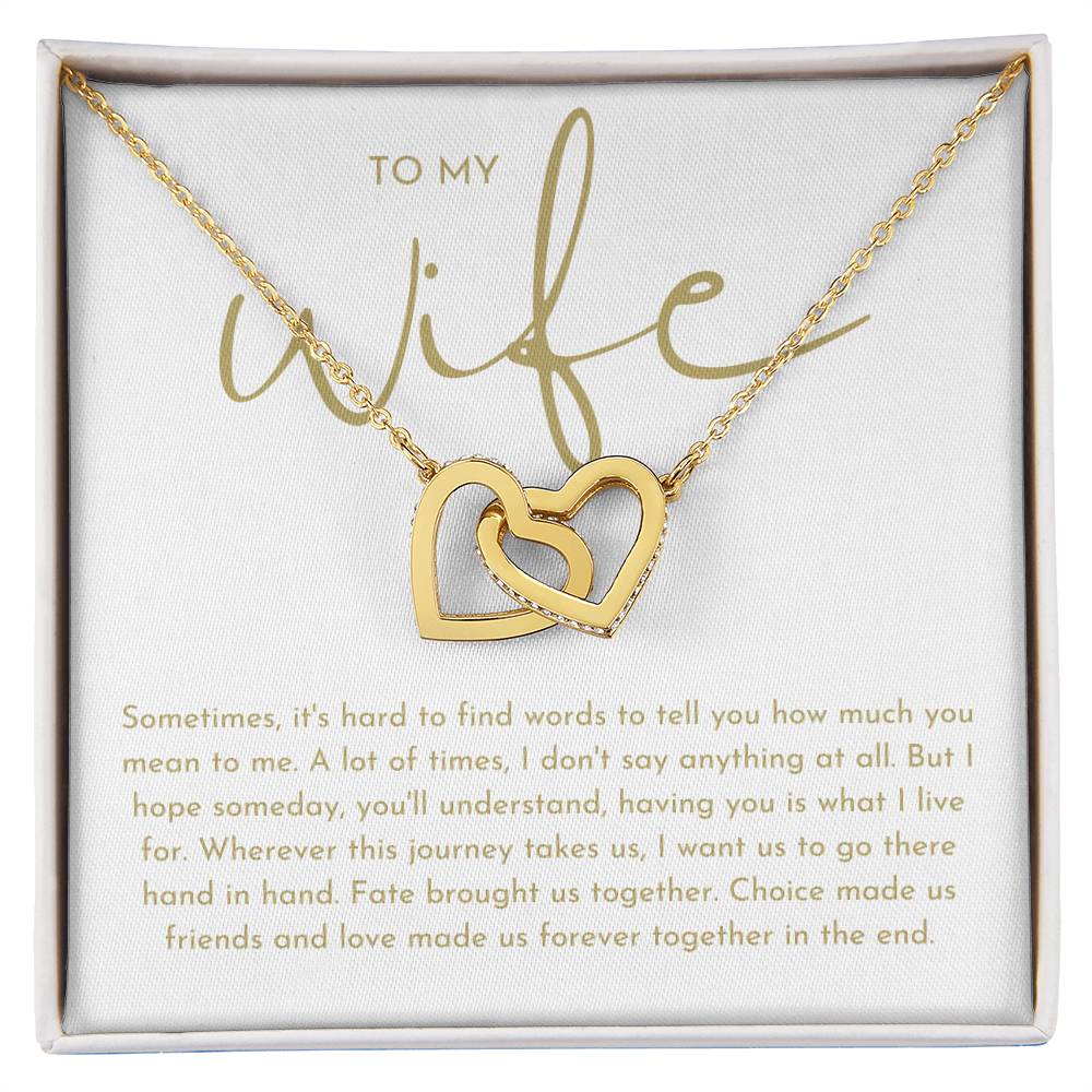 To My Wife Interlocking Hearts Necklace