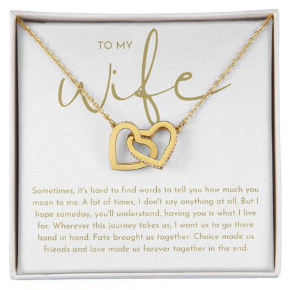 To My Wife Interlocking Hearts Necklace