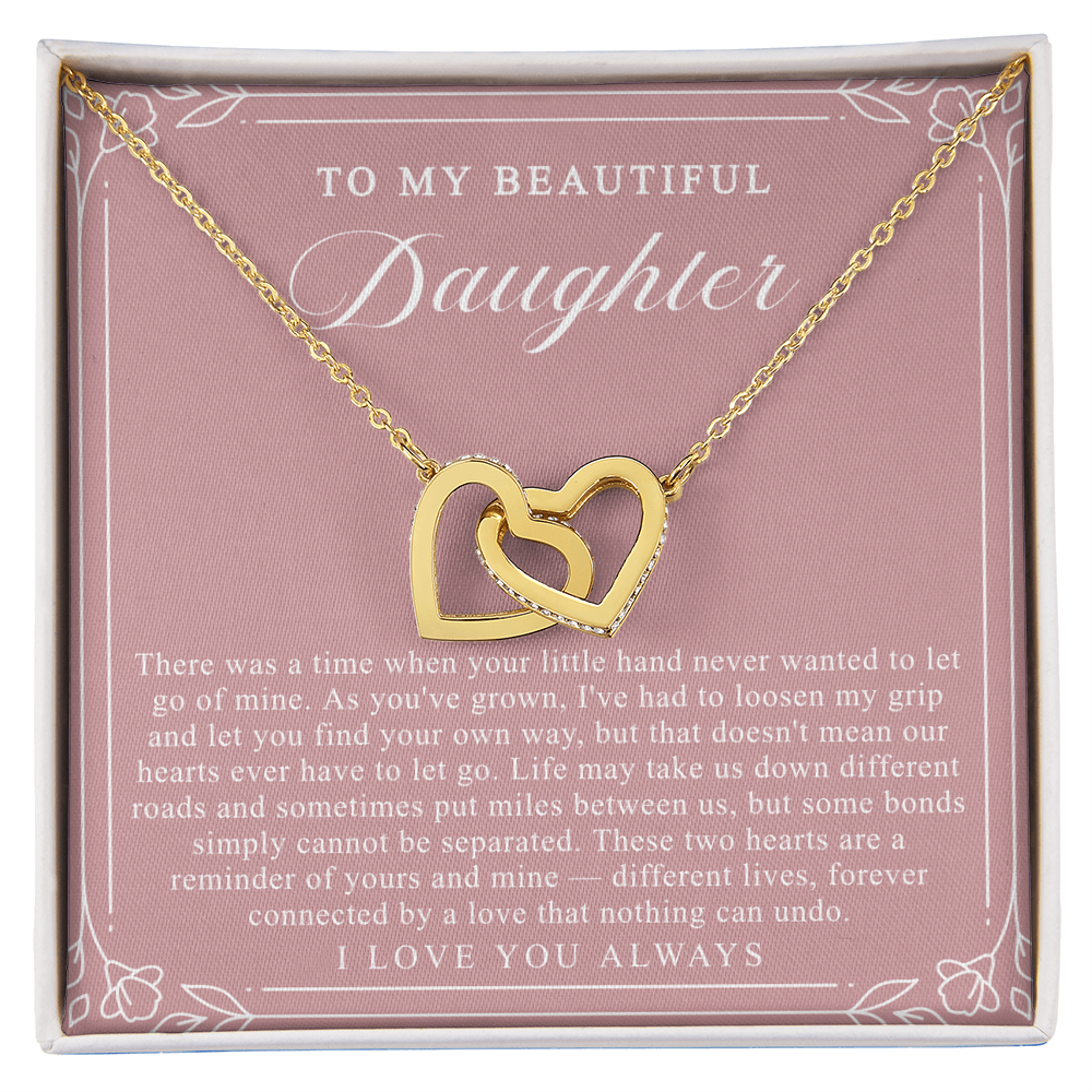 Daughter Interlocking Hearts Necklace | Forever Connected Blush & Floral