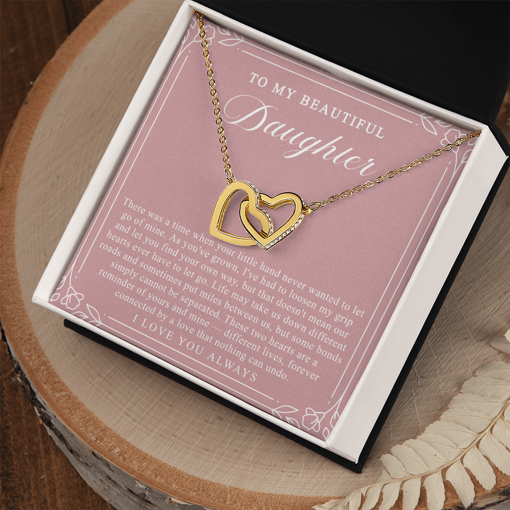 Daughter Interlocking Hearts Necklace | Forever Connected Blush & Floral