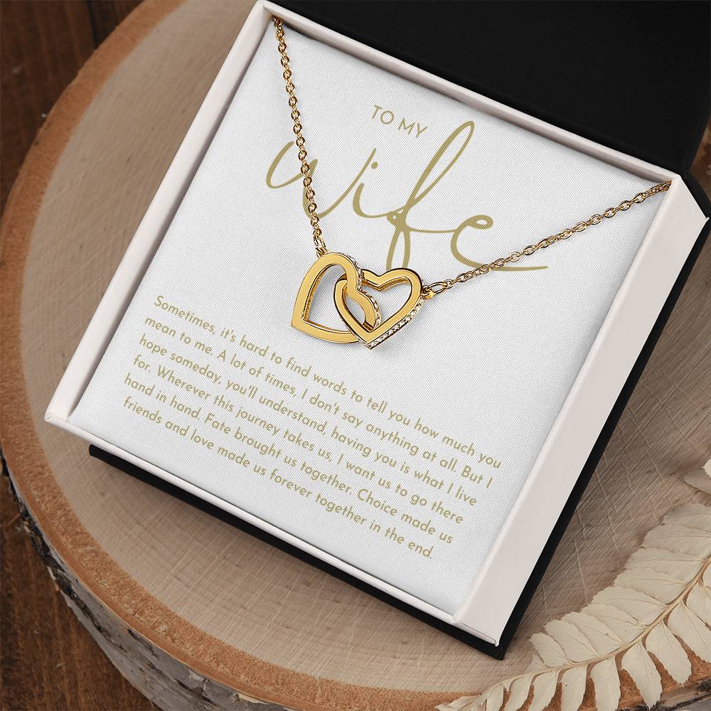 To My Wife Interlocking Hearts Necklace