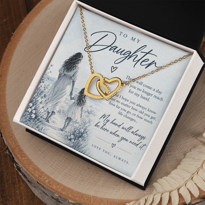 To My Daughter (There Will Come A Day) Interlocking Hearts Necklace