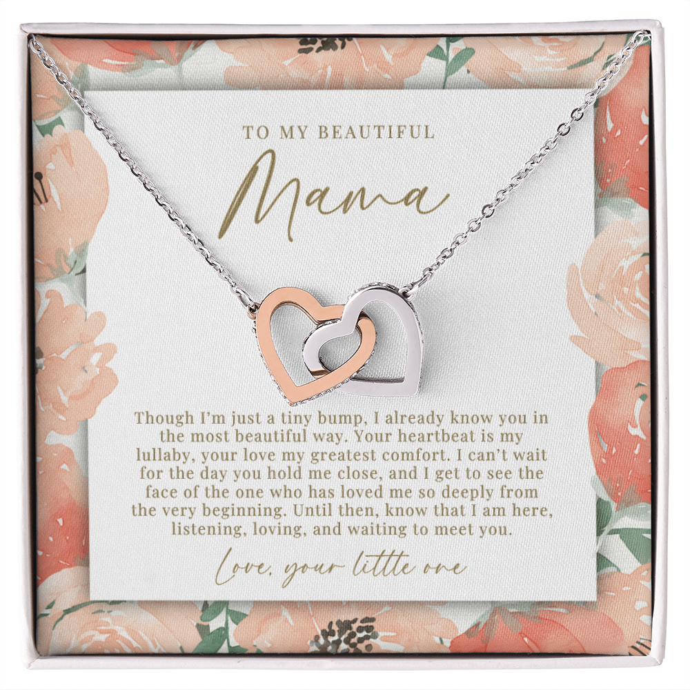 Mama Interlocking Hearts Necklace From The Bump | Peachy Floral