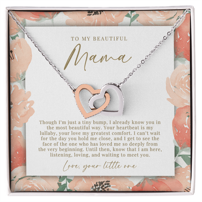 Mama Interlocking Hearts Necklace From The Bump | Peachy Floral