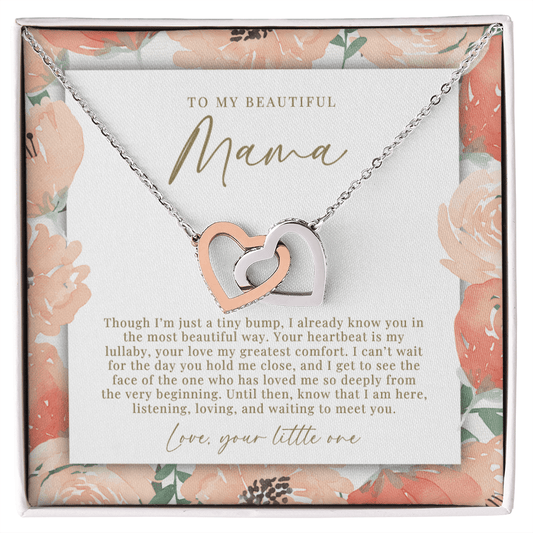 Mama Interlocking Hearts Necklace From The Bump | Peachy Floral