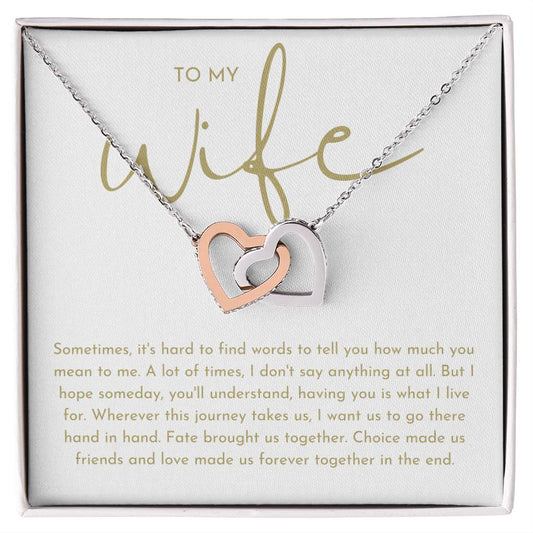 To My Wife Interlocking Hearts Necklace