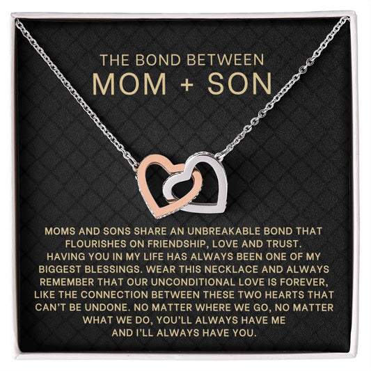 Modern Geometric Mom and Son Bond Necklace