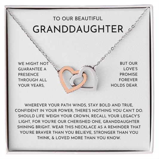 To Our Granddaughter Hearts Necklace