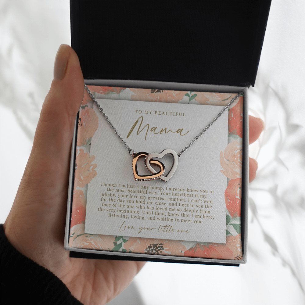 Mama Interlocking Hearts Necklace From The Bump | Peachy Floral