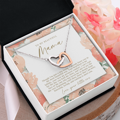 Mama Interlocking Hearts Necklace From The Bump | Peachy Floral
