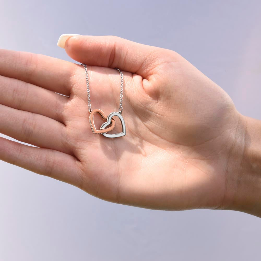 Daughter Interlocking Hearts Necklace | Forever Connected Blush & Floral