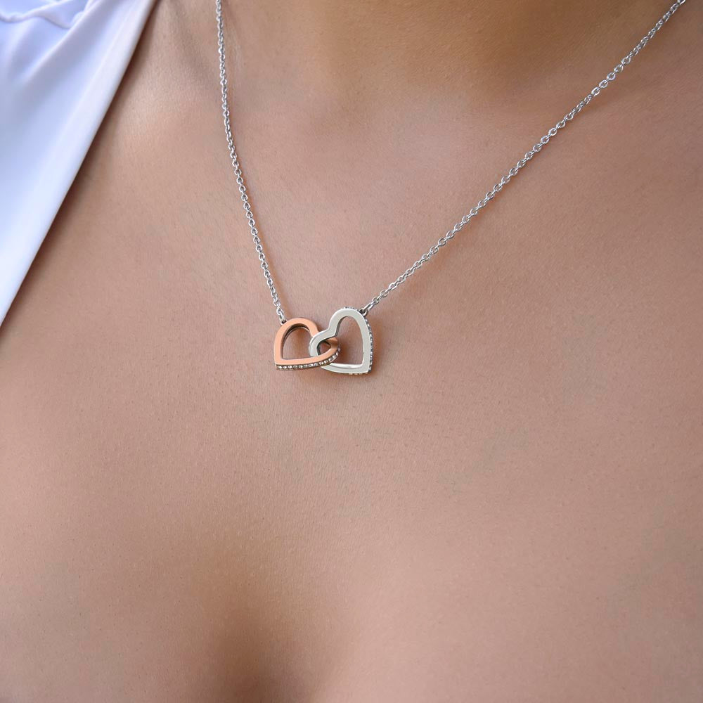 Daughter Interlocking Hearts Necklace | Forever Connected Blush & Floral