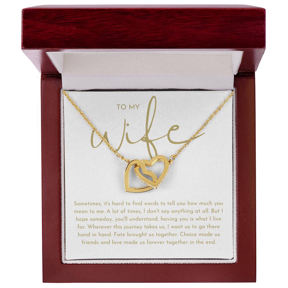 To My Wife Interlocking Hearts Necklace