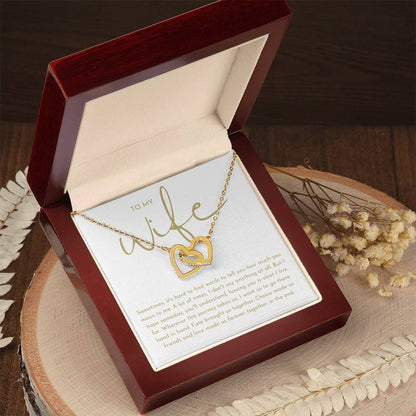 To My Wife Interlocking Hearts Necklace