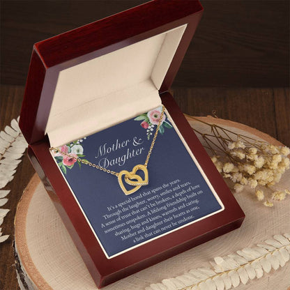 Navy and Blush Floral Mother Daughter Necklace